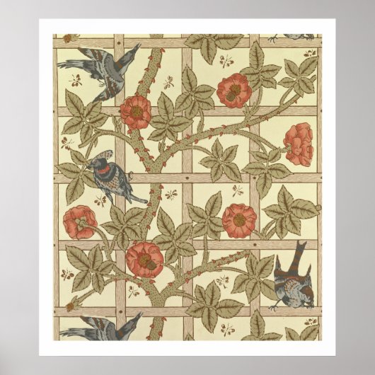 Blauw en oranje achtergrond ontwerp, 1864 poster (Voorkant)