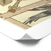 Blauw en oranje achtergrond ontwerp, 1864 poster (Hoek)