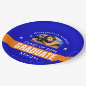 Blauw en Oranje Afstuderen - Aangepast papier voor Papieren Bordje (Gekanteld)