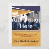 Blauw en Oranje Afstuderen Aankondiging (Voorkant)