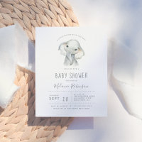 Blauw en Oranje Baby shower met tribaal patroonoog