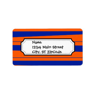 Blauw en Oranje bandstaal Etiket