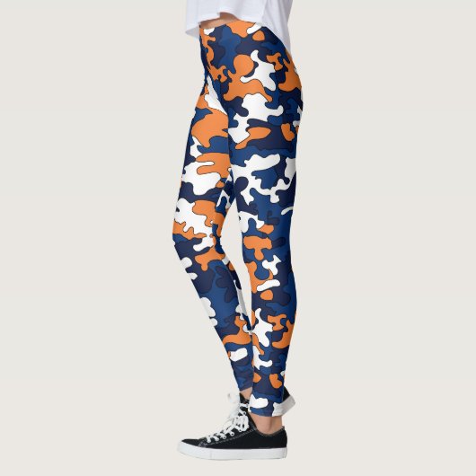Blauw en Oranje Camo Leggings (Links)