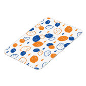 Blauw en Oranje citroenpatroon Speels fruitthema Magneet (Linkerzijde)