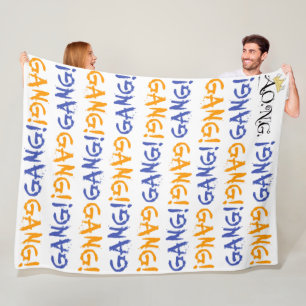 Blauw en oranje fleece deken, groot 150 x 200 cm deken