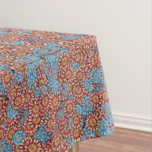 Blauw en Oranje Floral Pattern Bold Cute Boho Chic