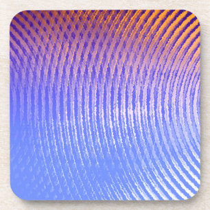 Blauw en oranje geluidsgolven patroon bier onderzetter