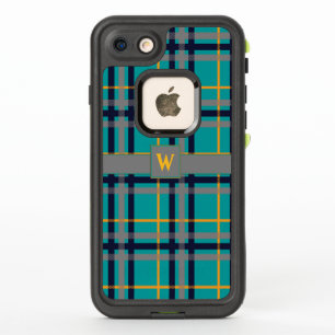 Blauw en oranje geruit Lifeproof hoesje