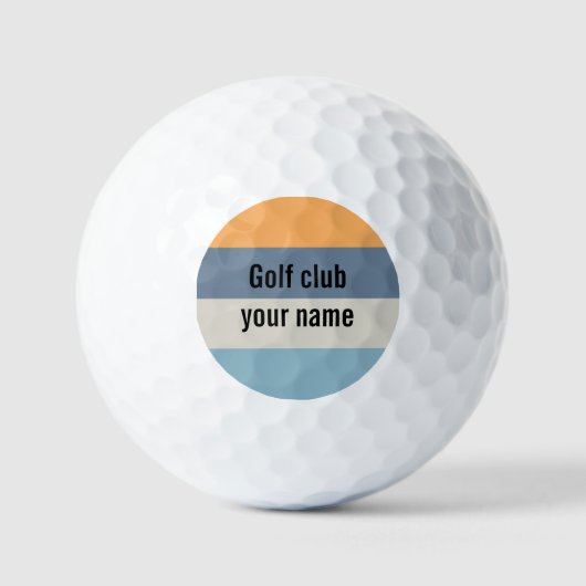 Blauw en Oranje gestreept Golfballen (Voorkant)