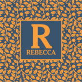 Blauw en Oranje lederen patroon Sticker (Voorkant)