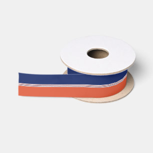 Blauw en Oranje Strepen Lint