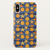 Blauw en Oranje zeeslakpatroon Case-Mate iPhone Case (Achterkant)