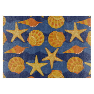 Blauw en Oranje zeeslakpatroon Snijplank