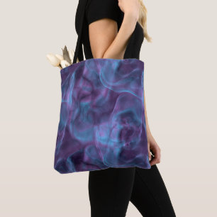 Blauw en Paars Abstract Draagtas