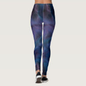 Blauw en Paars Abstract Leggings (Achterkant)