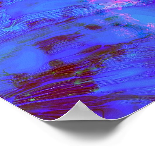 Blauw en Paars abstract ontwerp Poster (Hoek)