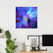 Blauw en Paars abstract ontwerp Poster (Thuiskantoor)