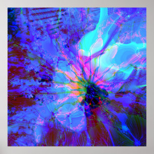 Blauw en Paars abstract ontwerp Poster