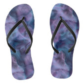 Blauw en Paars Abstract Teenslippers (Voetbed)