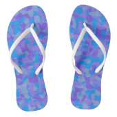 blauw en paars camouflage abstract teenslippers (Voetbed)