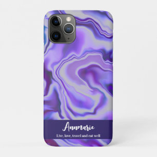 Blauw en Paars Elegant Marble Abstract op maat iPhone 11 Pro Hoesje