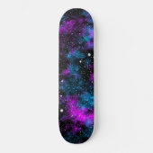 Blauw en Paars Galaxy Cosmic Skateboard (Voorkant)