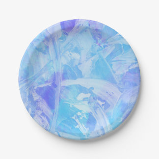 Blauw en Paars Gestreept Papieren Bordje