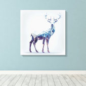 Blauw en Paars laagpolige geometrische dieper Canvas Afdruk (Insitu (Houten vloer))