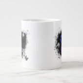 Blauw en Paars lintje Extra Grote Beker (Voorkant)