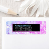 Blauw en Paars marmer, zwart en blauw etiket (Insitu)