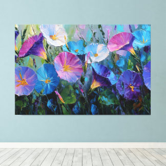 Blauw en Paars Morgenrood Schilderij Abstract Canvas Afdruk