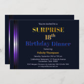 Blauw en Paars verrassingsjaar 18e geboortedag Kaart (Voorkant / Achterkant)