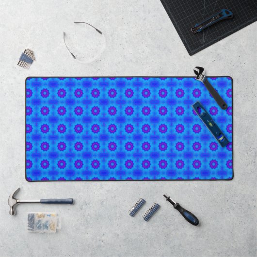 Blauw en paarse afrikaanse printpatroon bureaumat (Werkstation)