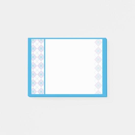 Blauw en Paarse Argyle Post-it® Notes (Voorkant)
