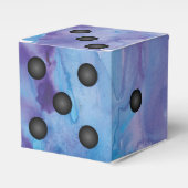 Blauw en Paarse Elegante Waterverf Dice Bruiloft Bedankdoosjes (Voorkant Zijde)