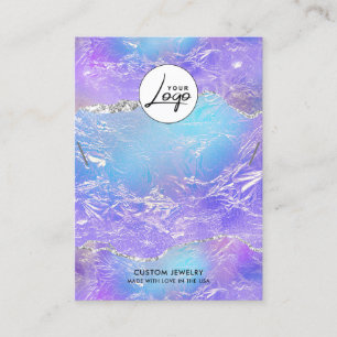 Blauw- en Paarse Folie Logo-Ketting Bracelet displ Visitekaartje