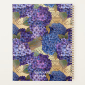 Blauw en Paarse Hydrangea Chiyogami Planner (Achterkant)