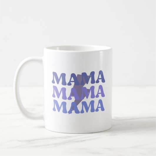 Blauw en Paarse Mama Mama Mama Koffie Mok (Links)