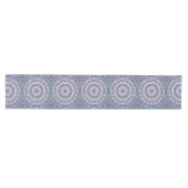 Blauw en Paarse Mandala geometrisch cirkelpatroon Medium Tafelloper (Horizontaal)