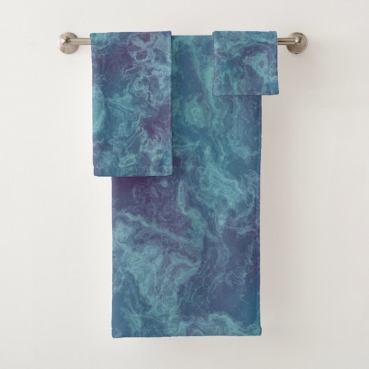 Blauw en Paarse Marmer abstract Bad Handdoek (Insitu)