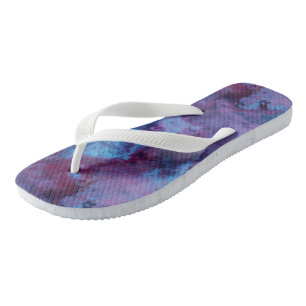 blauw en paarse Marmeren Swirl Abstract Teenslippers