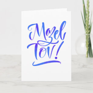Blauw en Paarse Ombre Mazel Tov! Wenskaart Kaart