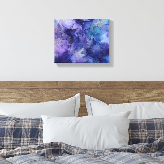 Blauw en paarse omwikkeld canvas (Insitu (Slaapkamer))