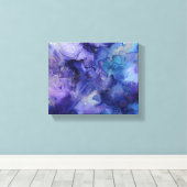 Blauw en paarse omwikkeld canvas afdruk (Insitu (Houten vloer))