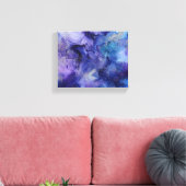 Blauw en paarse omwikkeld canvas afdruk (Insitu (Woonkamer))