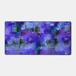 Blauw en Paarse Pixelated Desk Mat