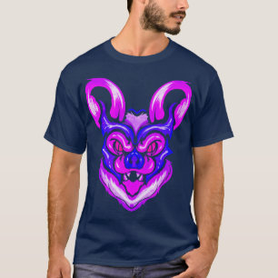 Blauw en Paarse Scary Evil Bat Halloween T-shirt