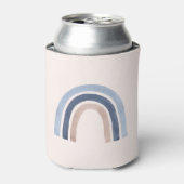 Blauw en Perzik Regenboog Boho Design Blikjeskoeler (Blikje Voorkant)