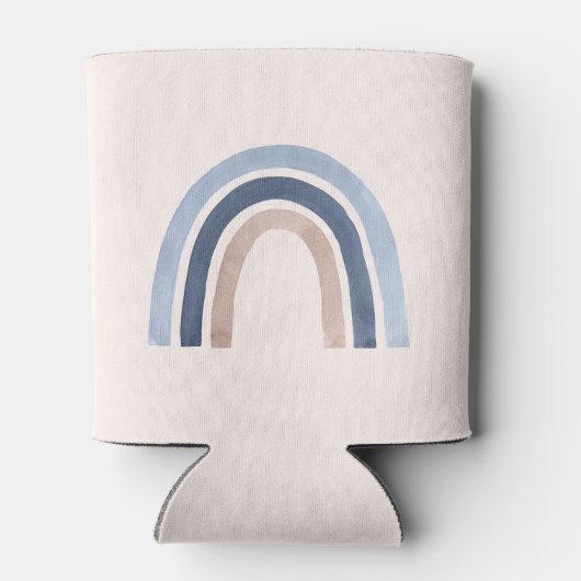 Blauw en Perzik Regenboog Boho Design Blikjeskoeler (Achterkant)