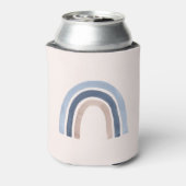 Blauw en Perzik Regenboog Boho Design Blikjeskoeler (Blikje Achterkant)